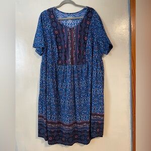 Ulla popkin plus size dress size 20/22 artsy boho paisley peasant